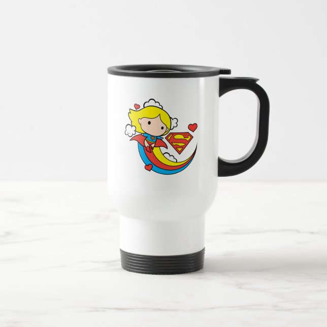 Caneca Térmica Chibi Supergirl Flying Rainbow (Direita)