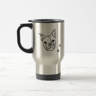 Caneca Térmica Chic French Bulldog Line Art: Edite seu texto