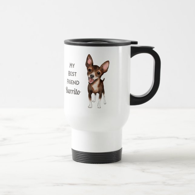 Caneca Térmica Chihuahua Meu Melhor Nome Personalizado Do Amigo (Direita)
