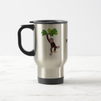Chimpanzé bonito na selva pendurada em desenho ani