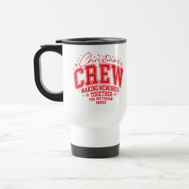 Caneca Térmica Christmas Crew Personalized Family Name (Esquerda)