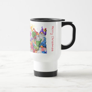 Caneca Térmica Christmas Gift Travel Mug Gnomes Party