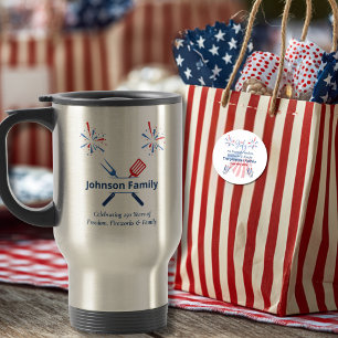Caneca Térmica Churrasco Patriótico de 4 de Julho da América 250º