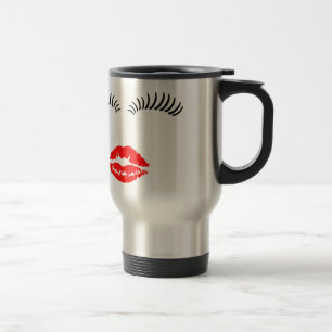 Caneca Térmica Cílios e Beijo de Lábios de Damas