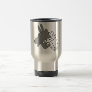Caneca Térmica Cinza de Mão Silhueta Billy Goat