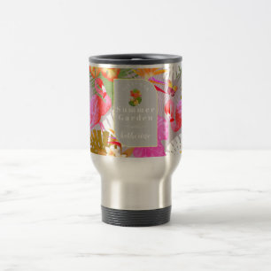 Caneca Térmica Cinza Flamingo Garden
