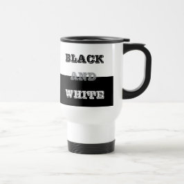 Caneca Térmica Cinza Preta Texto Branco E Design de Cores Sólidas