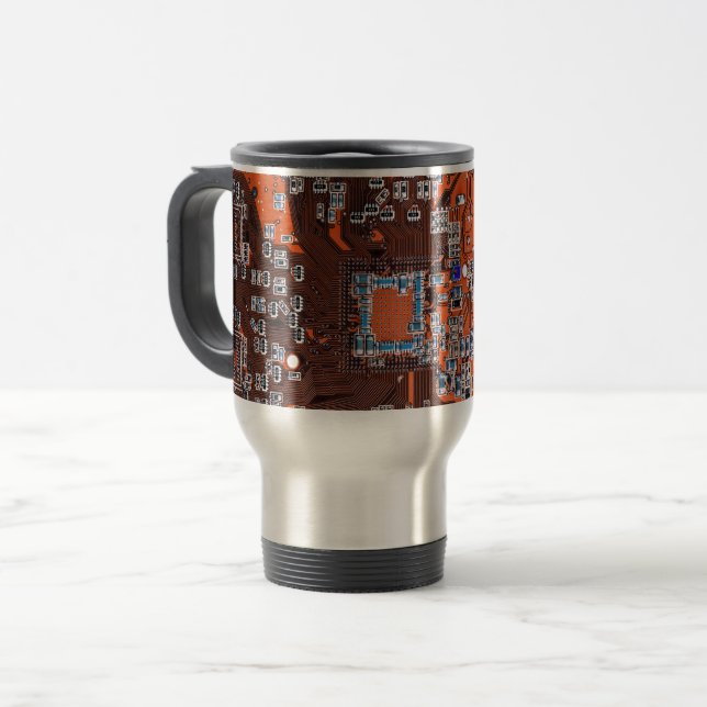 Caneca Térmica Circuito Impresso Conjunto PCB Circuito Laranja Co (Frente Esquerda)