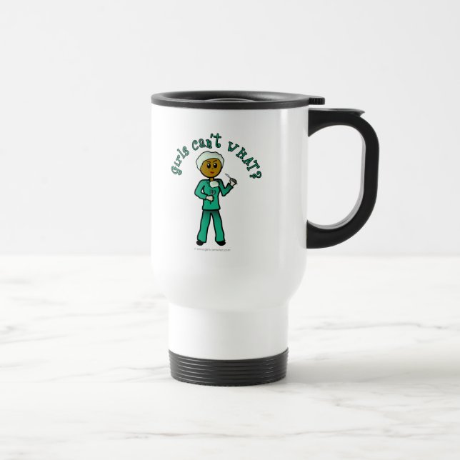 Caneca Térmica Cirurgiã Escura em Escrutínios Verdes (Direita)