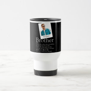 Caneca Térmica Citação de Definição de Irmão Foto Divertida Moder