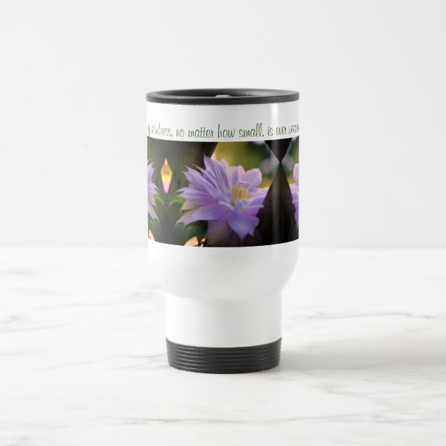 Caneca Térmica Citação de gentileza Inspiradora Clematis (Centro)
