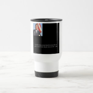 Caneca Térmica Citação de JFK Salvando os Ricos e Pobres