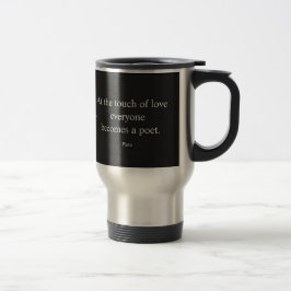 Caneca Térmica Citação de Platão; O Toque do Amor