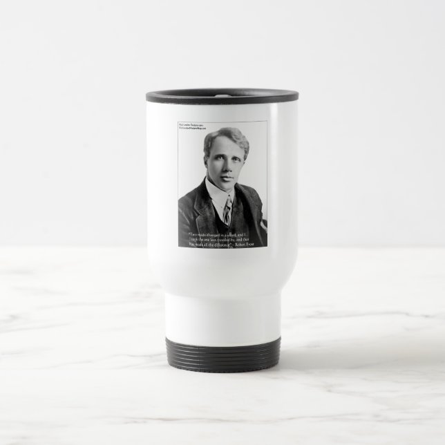 Caneca Térmica Citação de Robert Frost "Caminho Percorrido" em Ca (Centro)