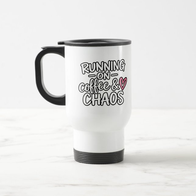 Caneca Térmica Citação Divertida da Vida de Mãe (Esquerda)