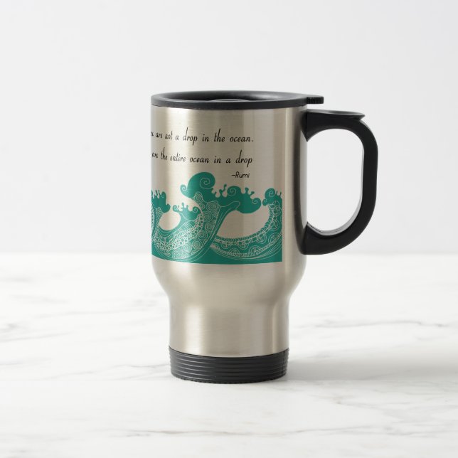 Caneca Térmica Citação do Oceano Rumi (Direita)