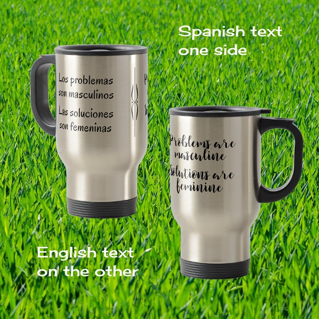 Caneca Térmica Citação inglesa curiosa espanhola (Criador carregado)