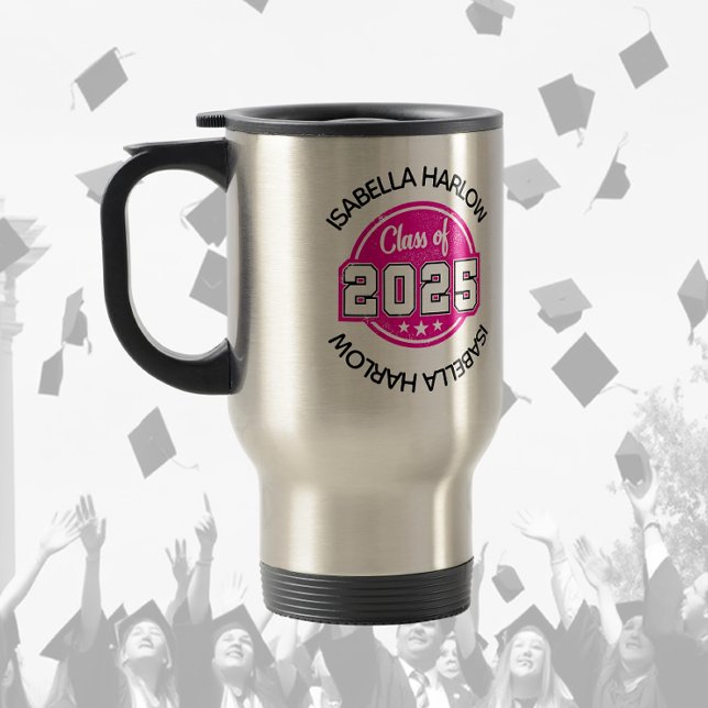 Caneca Térmica Classe de Nome do Formando Rosa 2025 (Criador carregado)