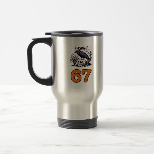 Caneca Térmica Clássico de Halloween de Frango F-Caw-F (Esquerda)