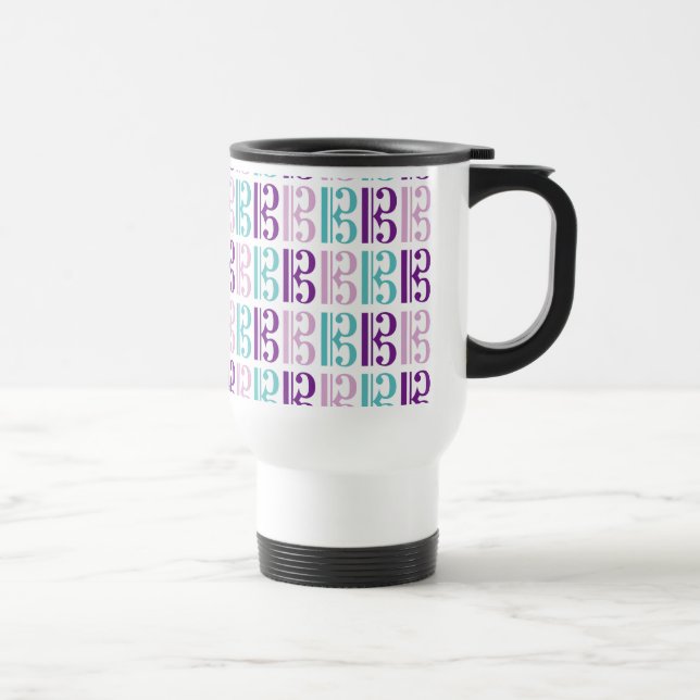 Caneca Térmica Clef de alto - roxo e cerceta (Direita)