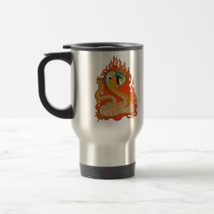 Caneca Térmica Cobra no estilo do tatuagem das chamas