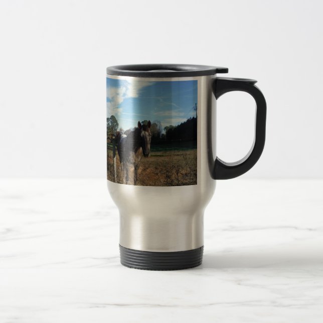 Caneca Térmica Coco e cavalo castanho creme (Direita)
