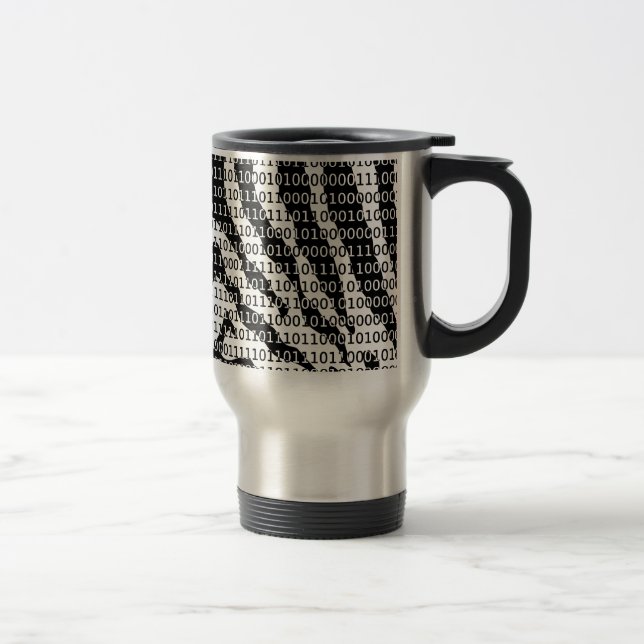 Caneca Térmica Código Binário Zebra Preto e Branco (Direita)