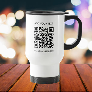 Caneca Térmica Código QR Personalizado e Texto Moderno de Negócio