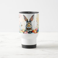 Coelhinho de Páscoa Fofo com Ovos Pintados Colorid