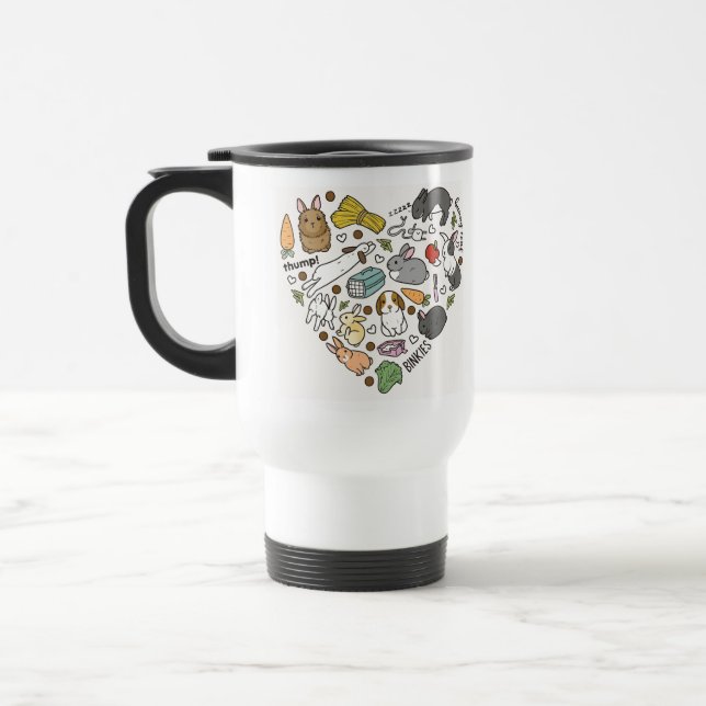 Caneca Térmica Coelhinhos Coelhinhos Bonitos Reutilizáveis Amigo  (Esquerda)