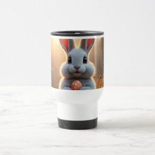 Caneca Térmica Coelho alegre da Páscoa no encanto da primavera