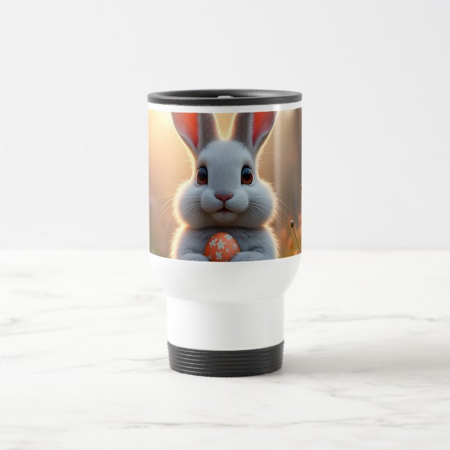 Caneca Térmica Coelho alegre da Páscoa no encanto da primavera (Centro)