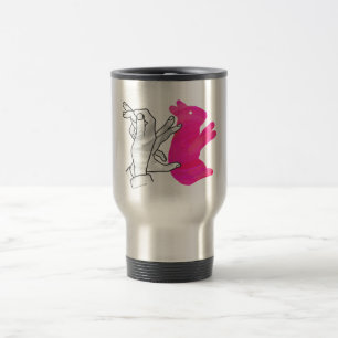 Caneca Térmica Coelho Silhueta Mão Rosa