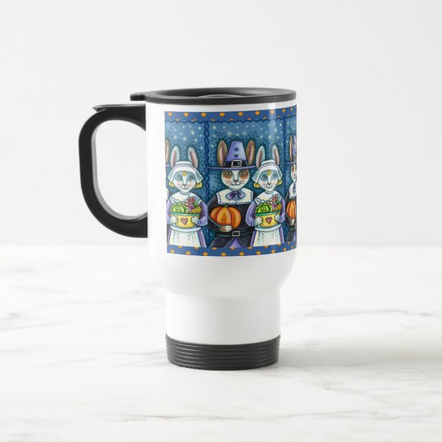 CANECA TÉRMICA COELHOS DE PILGRIM, OBRIGADO A COLHEITA DE HARE, B (Esquerda)