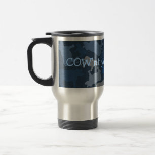 Caneca Térmica Colagem CaMOOflage Cow em azul