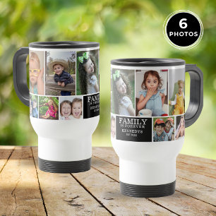 Caneca Térmica Colagem de 10 Fotos Personalizada Família é Para S
