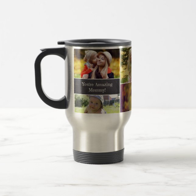 Caneca Térmica Colagem de Fotografias de Dia de as mães Personali (Esquerda)