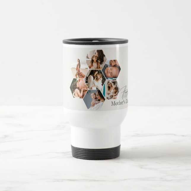 Caneca Térmica Colagem de Fotografias de MAMÃES Personalizadas co (Centro)