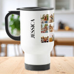 Caneca Térmica Colagem de Fotografias do Monograma Moderno 15 Ima<br><div class="desc">Crie sua própria caneca de viagem personalizada de colagem de fotos com 15 de suas fotos favoritas e nome de monograma personalizado.</div>