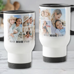 Caneca Térmica Colagem de Fotos da Melhor Mãe Personalizada