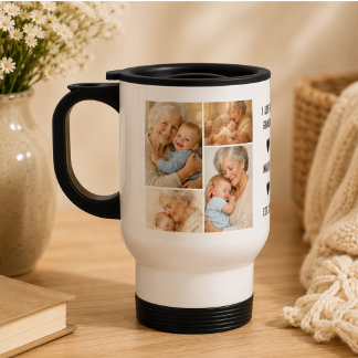 Caneca Térmica Colagem de Fotos da Vovó Personalizada | Dia dos A