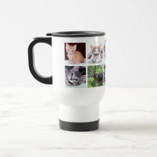 Caneca Térmica Colagem de Fotos de Animais de Estimação da Famíli