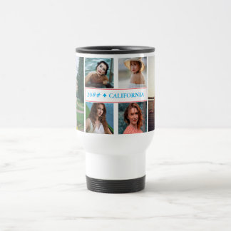 Caneca Térmica Colagem de fotos de verão da família com 6 fotos ☀