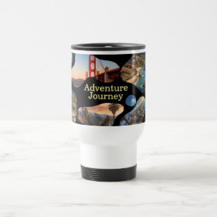 Caneca Térmica Colagem de Fotos de viagem de férias - Adventure J