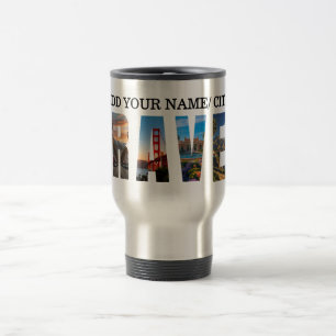Caneca Térmica Colagem de Fotos de viagem de férias - Adventure J
