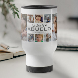 Caneca Térmica Colagem de Fotos do Dia de os pais Abuelo
