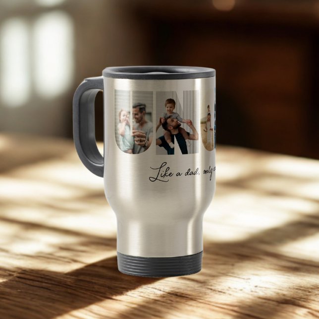 Caneca Térmica Colagem de Fotos do Tio 5 Colagem de Imagens (Criador carregado)