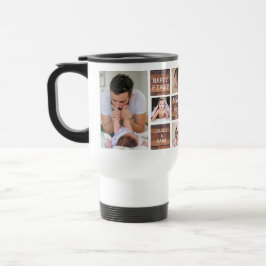 Caneca Térmica Colagem de Fotos Feliz 1º Dia de os pais Madeira 4