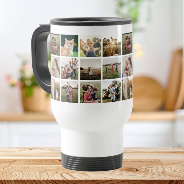 Caneca Térmica Colagem de Fotos Moderna (Criador carregado)