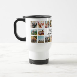 Caneca Térmica Colagem de Fotos Personalizada de Feliz Aniversári